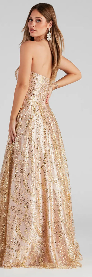 Mimi Corset Glitter Ball Gown