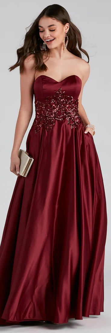 Ellie Lace-Up Sequin Ball Gown