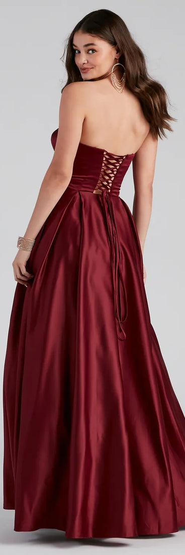 Ellie Lace-Up Sequin Ball Gown