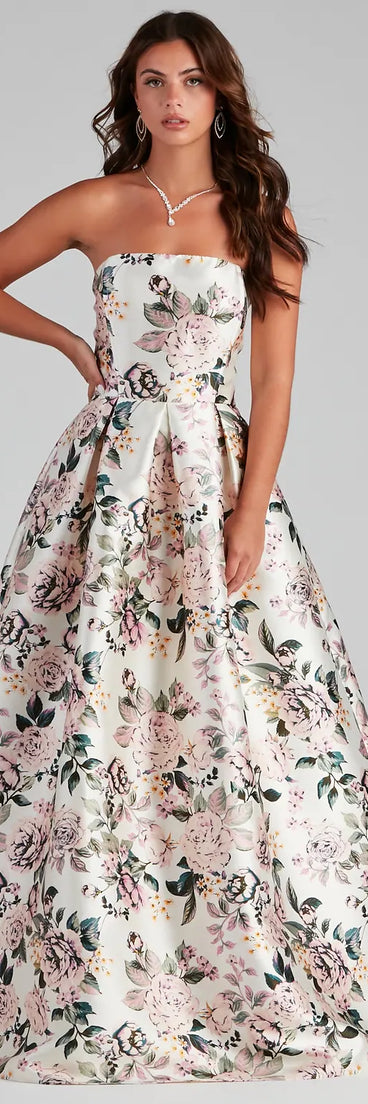 Holland Strapless Floral Ball Gown