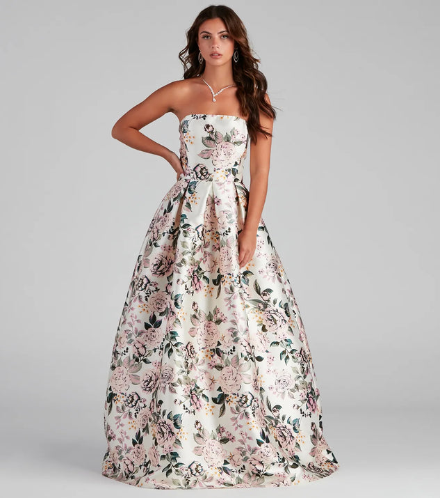 Holland Strapless Floral Ball Gown