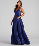 Rita Woven Satin Embellished Ball Gown
