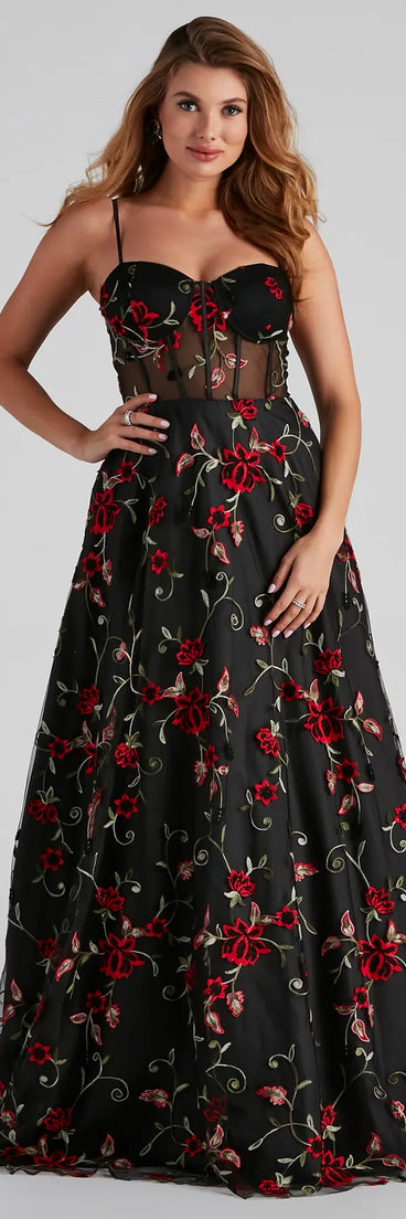 Katherine Floral Detailed Ball Gown