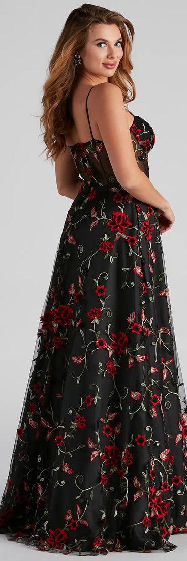 Katherine Floral Detailed Ball Gown