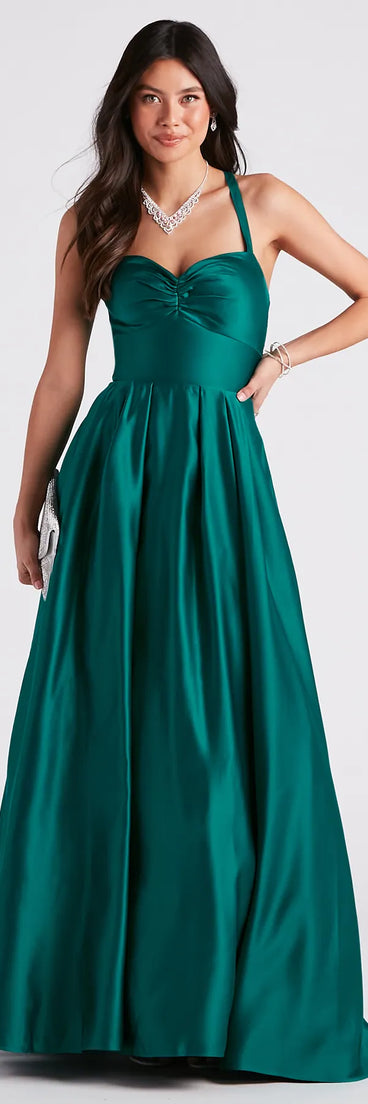 Jane Satin Lace-Up A-Line Ball Gown