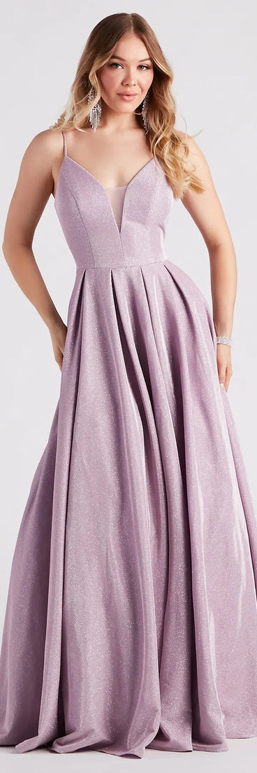 Alaya Woven Glitter A-Line Ball Gown