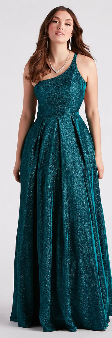 Margie Glitter A-Line Ball Gown