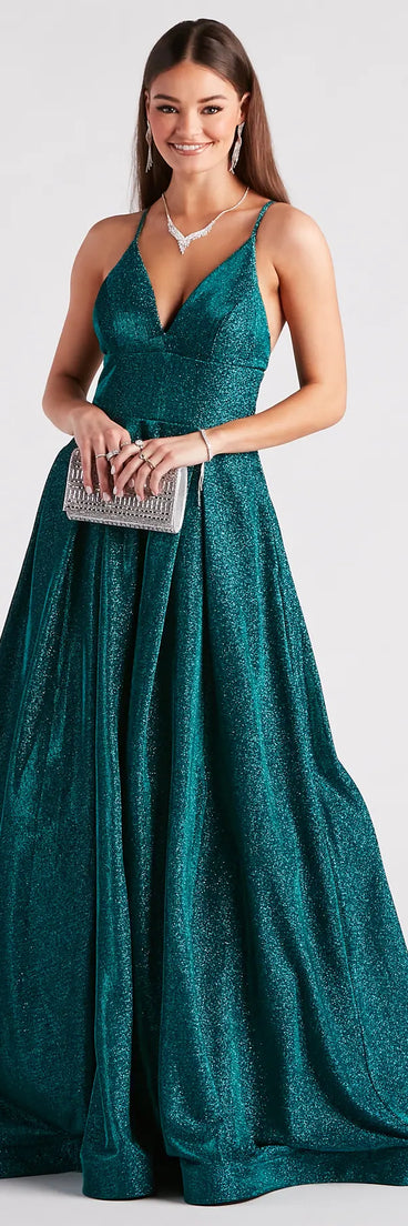 Kiara Glitter A-Line Ball Gown