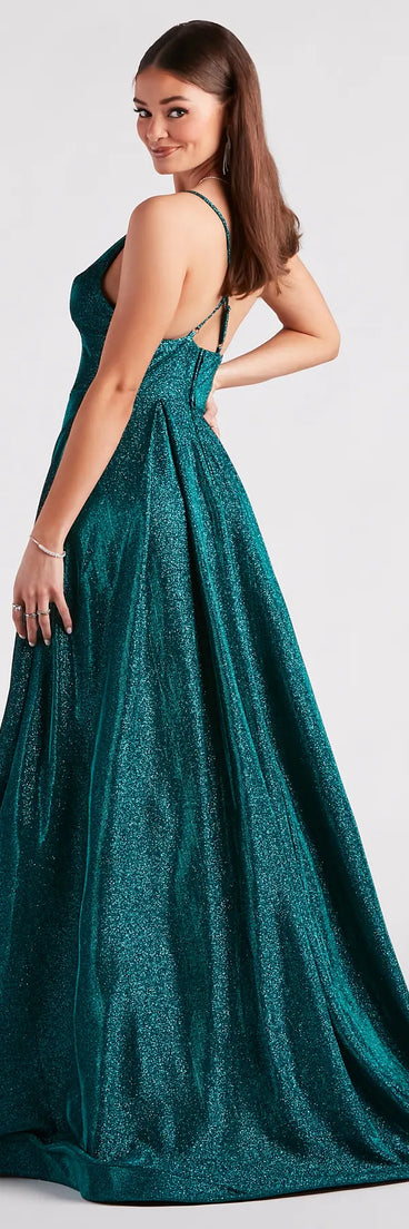 Kiara Glitter A-Line Ball Gown