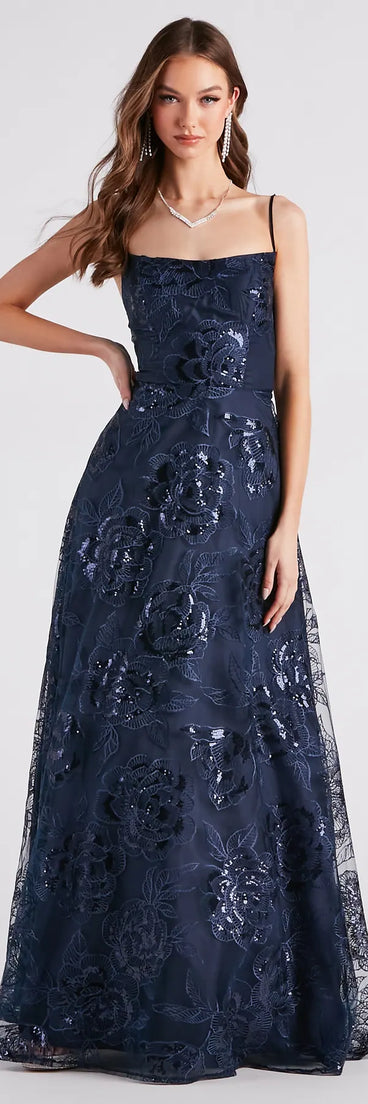 Helga Sequin Embroidered A-Line Ball Gown