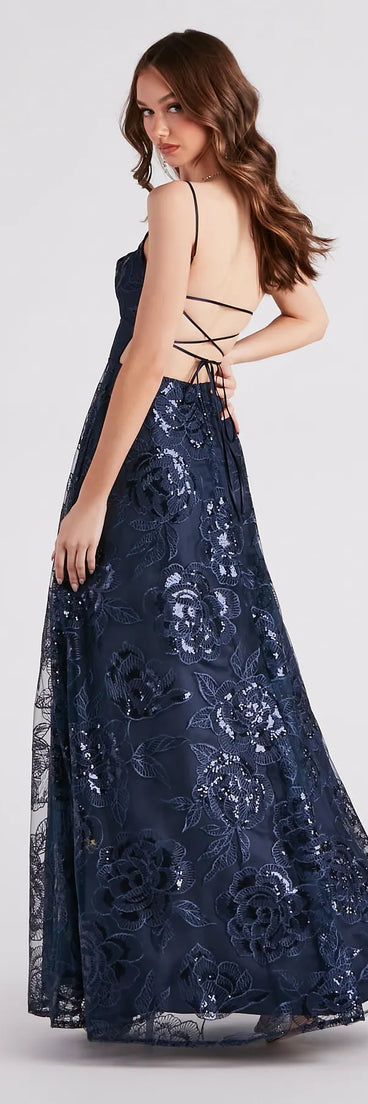 Helga Sequin Embroidered A-Line Ball Gown