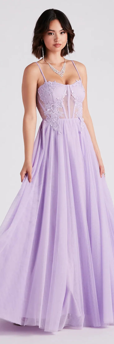 Alexandra Rhinestone Embroidered Tulle Ball Gown