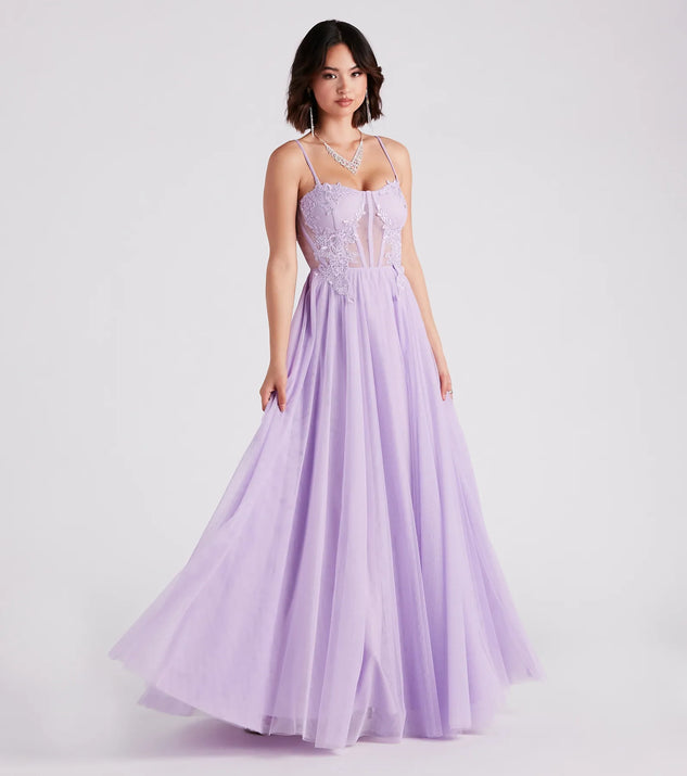 Alexandra Rhinestone Embroidered Tulle Ball Gown | Windsor