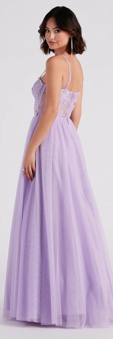 Alexandra Rhinestone Embroidered Tulle Ball Gown