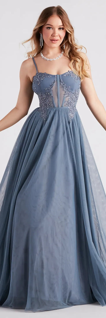 Alexandra Rhinestone Embroidered Tulle Ball Gown