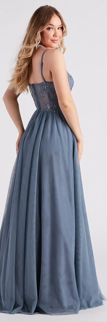 Alexandra Rhinestone Embroidered Tulle Ball Gown