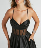Georgina Satin Corset Lace-Up A-Line Ball Gown