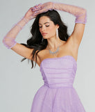 Brie Glitter Polka Dot Tulle Ball Gown With Gloves