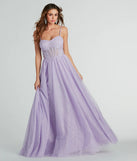 Make a bold statement in the Tia Sweetheart Lace Applique A-Line Ball Gown in lavender, the perfect spring dress for weddings, cocktail hours, nights out, and/or seasonal celebrations.