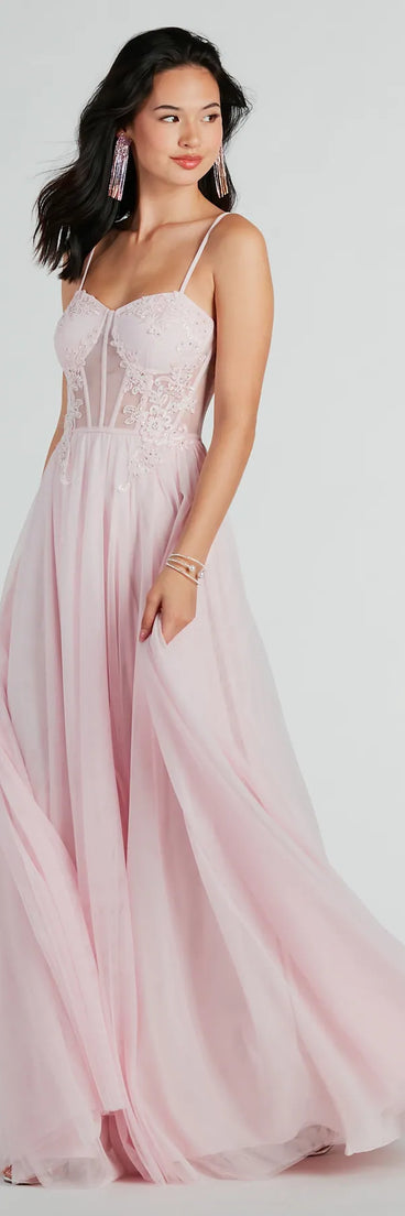 Alexandra Rhinestone Embroidered Tulle Ball Gown