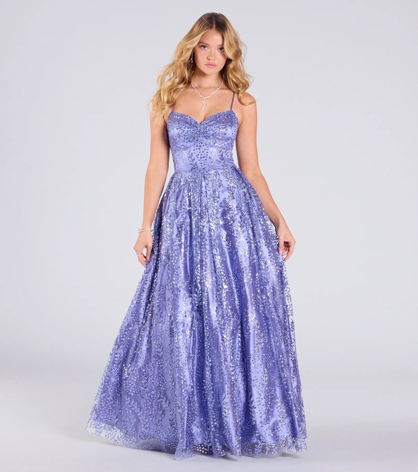 Elsie Glitter Tulle Lace-Up Ball Gown | Windsor