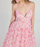 Step into Prom 2025 in a pink prom dress, where unique Windsor accents and the standout Caitlyn Lace-Up Rose Floral A-Line Formal Dress style come together.