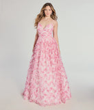 Step into Prom 2025 in a pink prom dress, where unique Windsor accents and the standout Caitlyn Lace-Up Rose Floral A-Line Formal Dress style come together.
