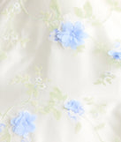 Step into milestone moments with the Nalini Lace-Up A-Line Floral Ball Gown, a standout in ivory dresses perfect for birdal showers, Easter celebrations, and 2025 grad looks.