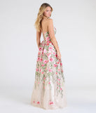 Make a bold statement in the Felicity Lace-Up A-Line Floral Tulle Ball Gown in nude, the perfect spring dress for weddings, cocktail hours, nights out, and/or seasonal celebrations.