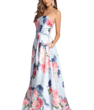 Adaline Strapless Floral Ball Gown