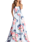 Adaline Strapless Floral Ball Gown