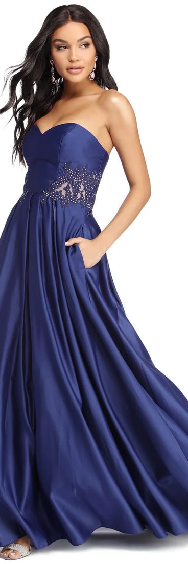 Roseynn Satin Sweetheart Ball Gown