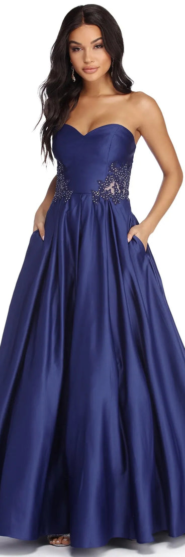 Roseynn Satin Sweetheart Ball Gown