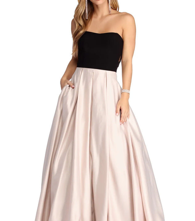 Marie Strapless Satin Ball Gown