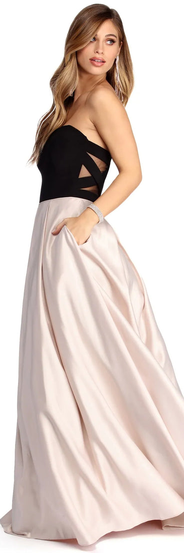 Marie Strapless Satin Ball Gown