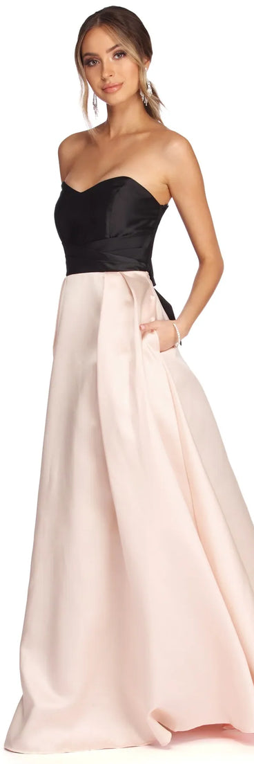 Mina Satin And Lace Ball Gown