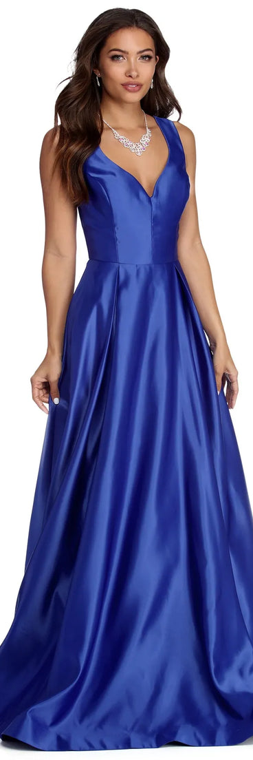 Nadia Satin Ball Gown Dress
