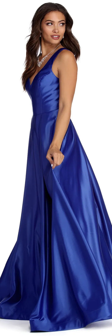 Nadia Satin Ball Gown Dress