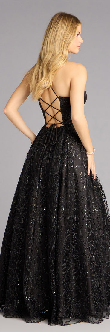 Maizie Glitter A-Line Ball Gown