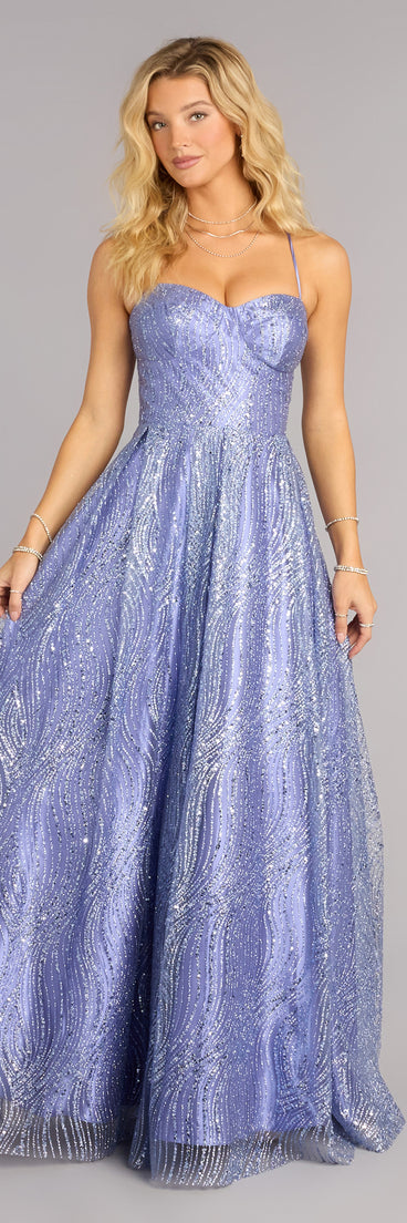 Cecelia Glitter Sequin A-Line Ball Gown