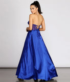 Maya Floral Applique Satin A-Line Dress