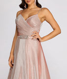 Ashley Shine Beaded Waist Formal Dress