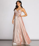 Ashley Shine Beaded Waist Formal Dress