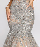 Sahar Open Back Beaded Mermaid Dress