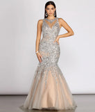 Sahar Open Back Beaded Mermaid Dress