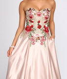 Joanne Floral Satin Ball Gown