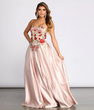 Joanne Floral Satin Ball Gown