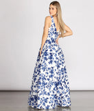 Jackie Floral Satin Ball Gown