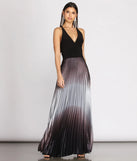 Janella Cross Back Pleated Ombre Dress