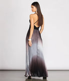 Janella Cross Back Pleated Ombre Dress